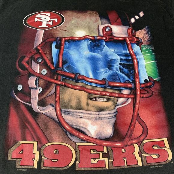 RARE VTG NFL San Francisco 49ers 90s 1996 Nutmeg Lee Sport USA T-Shirt Mens XL - Picture 5 of 11